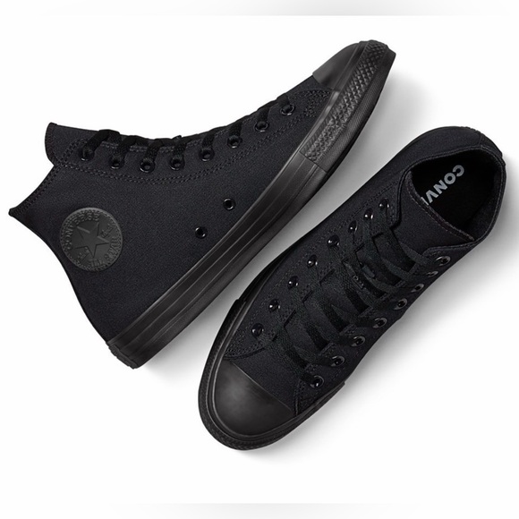 Converse Men's All Star Black High-Top Sneakers Men’s Size 10 Women’s Size 12 - Picture 1 of 15